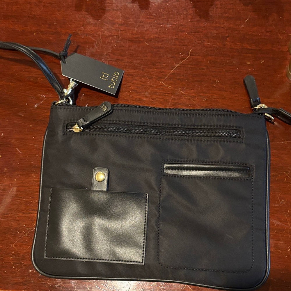 Tutilo Black  Bag with Gold Accents